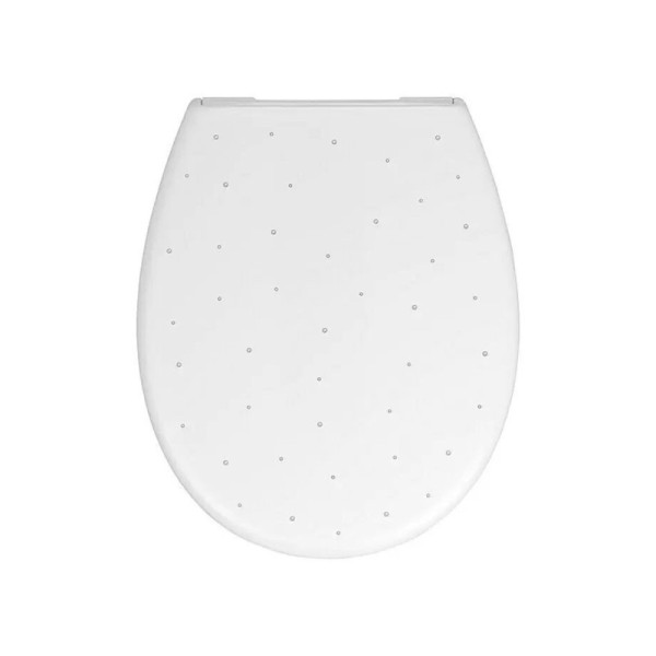 WC sedátko Crystal, tiché a jemné zavírání, duroplast, bílé - A