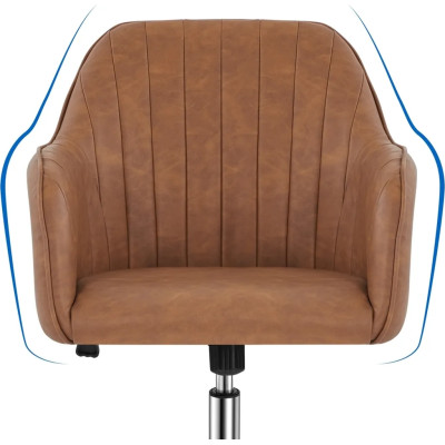 Kancelářská židle 592434 retro brown, počítačová židle, s polstrovanou sametovou látkou - B Kancelářská židle 592434 retro brown, počítačová židle, s polstrovanou sametovou látkou - B