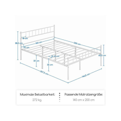  kovová postel s roštem