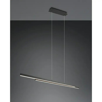 LED závěsné svítidlo Odio, 8,5 x 110 x 150 cm, černá, teplá bílá - N