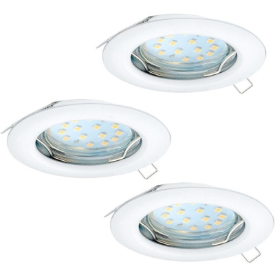 Sada zapuštěných LED svítidel, 9 W, bílá, 3 ks, teplá bílá, IP20 - N