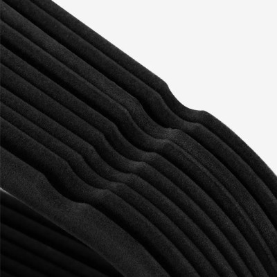 Ramínka na oblečení 510790 black (100ks), protiskluzový sametový potah, otočná o 360°, černá - A Ramínka na oblečení 510790 black (100ks), protiskluzový sametový potah, otočná o 360°, černá - A