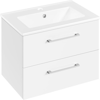 Keramické umyvadlo 614514 white, jednoduchý moderní design, bílá - A