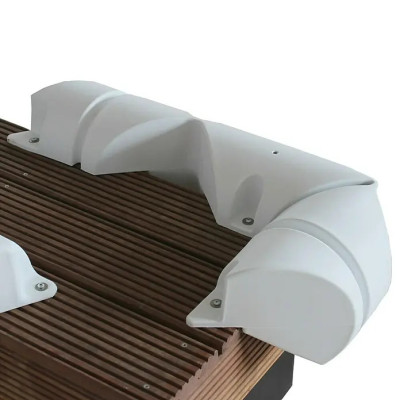 Úhlové síťové blatníky, 19 x 100 x 19 cm, kulaté, bílá, PVC - A Úhlové síťové blatníky, 19 x 100 x 19 cm, kulaté, bílá, PVC - A