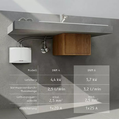 Malý průtokový ohřívač vody STIEBEL Eltron DNM 6, 5,7 kWh, hydraulický, otevřený - B