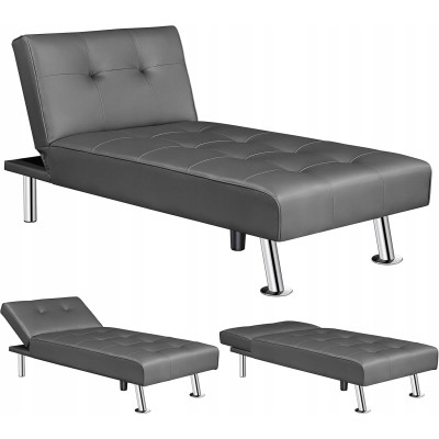 Rozkládací pohovka 611110 black, opěradlo sklápěcí, 166,5 x 76,5 x 40 cm, nosnost 280 kg - B