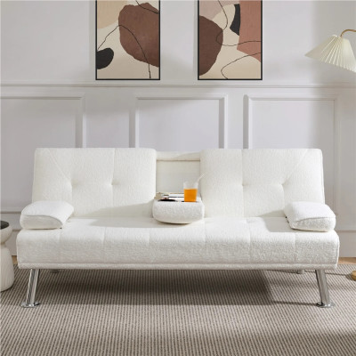 Rozkládací pohovka 613684 ivory, čalouněná pohovka, nosnost 350 kg - N