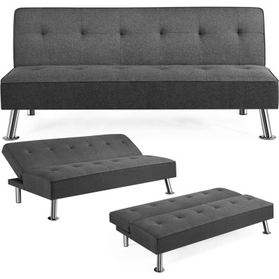 Třímístná rozkládací pohovka 613904 dark gray, nosnost až 350 kg, tmavě šedá - N Třímístná rozkládací pohovka 613904 dark gray, nosnost až 350 kg, tmavě šedá - N