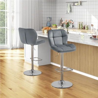 Sada 2 barových židlí 614662 dark gray, 62,5 - 84,5 cm, tmavě šedá - B