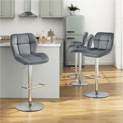 Sada 2 barových židlí 614662 dark gray, 62,5 - 84,5 cm, tmavě šedá - B