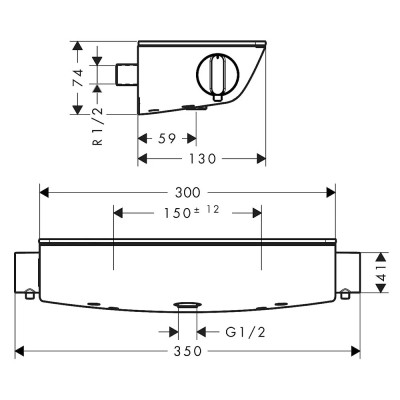 Sprchový termostat Ecostat Select, chrom, lesklý - B Sprchový termostat Ecostat Select, chrom, lesklý - B