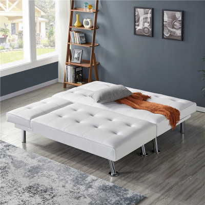 Rozkládací pohovka 611109 white, opěradlo sklopné, 166,5 x 94 x 40 cm, nosnost 350 kg, bílá - A Rozkládací pohovka 611109 white, opěradlo sklopné, 166,5 x 94 x 40 cm, nosnost 350 kg, bílá - A