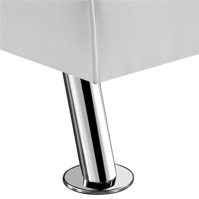Lenoška z umělé kůže 611110 white, s chromovanými kovovými nohami, bílá - B Lenoška z umělé kůže 611110 white, s chromovanými kovovými nohami, bílá - B