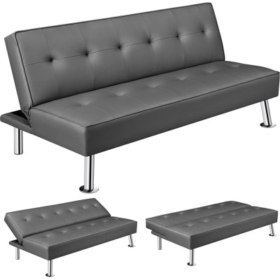 Rozkládací pohovka 611109 gray, 166,5 x 94 x 40 cm, nosnost 350 kg, světle šedá - B