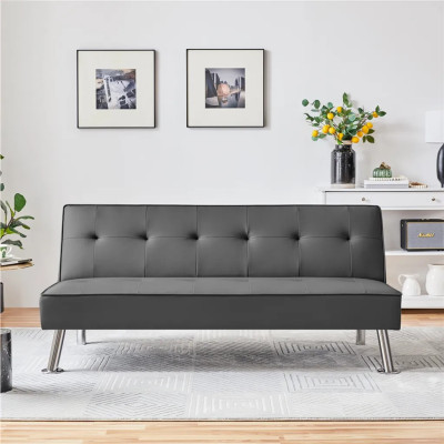 Rozkládací pohovka 611109 gray, 166,5 x 94 x 40 cm, nosnost 350 kg, světle šedá - B