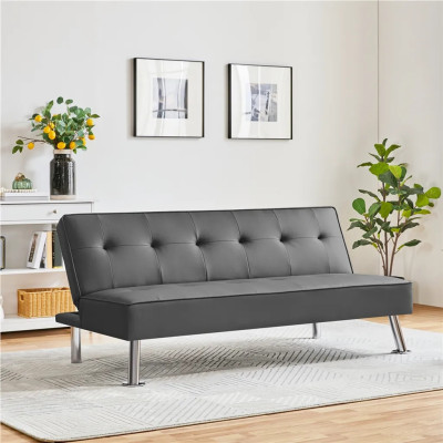 Rozkládací pohovka 611109 gray, 166,5 x 94 x 40 cm, nosnost 350 kg, světle šedá - B