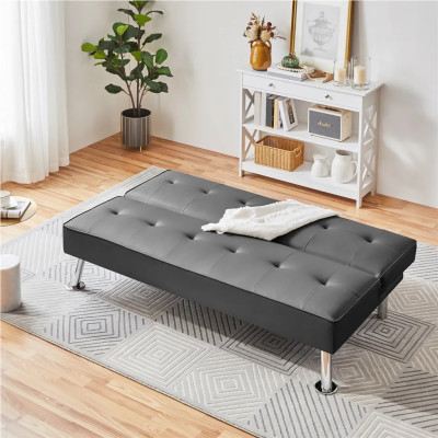 Rozkládací pohovka 611109 gray, 166,5 x 94 x 40 cm, nosnost 350 kg, světle šedá - B