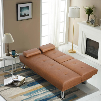 Třímístná rozkládací pohovka 613481 brown, 167 x 81,5 x 75 cm, nosnost 350 kg, světle hnědá - A Třímístná rozkládací pohovka 613481 brown, 167 x 81,5 x 75 cm, nosnost 350 kg, světle hnědá - A