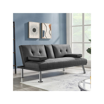 Rozkládací pohovka 613684 Dark Gray, s funkcí spaní, gauč, šedá - B Rozkládací pohovka 613684 Dark Gray, s funkcí spaní, gauč, šedá - B