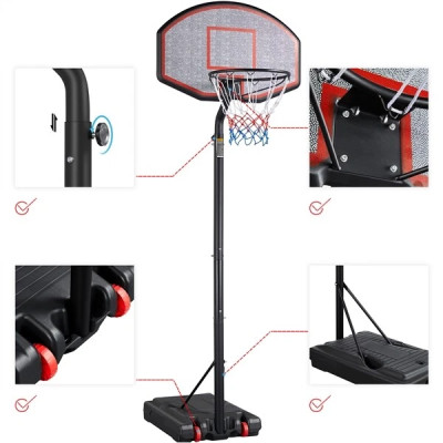 Basketbalový stojan, basketbalový koš se stojanem 611311 Red, 257-305 cm - N Basketbalový stojan, basketbalový koš se stojanem 611311 Red, 257-305 cm - N