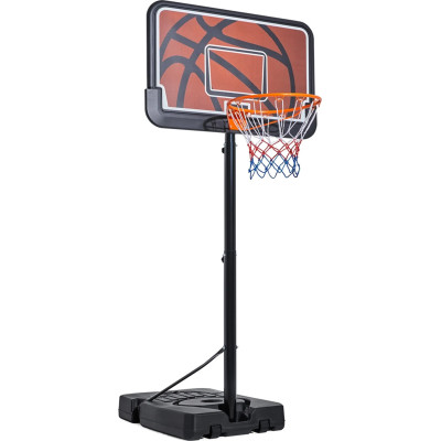 Basketbalový stojan s košem 613988 black/orange, 233 - 308 cm, výškově nastavitelný s kolečky - N
