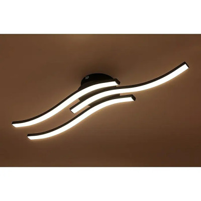 LED stropní svítidlo Onda, 56,5 x 12 x 6,3 cm, černá, teplá bílá - A LED stropní svítidlo Onda, 56,5 x 12 x 6,3 cm, černá, teplá bílá - A