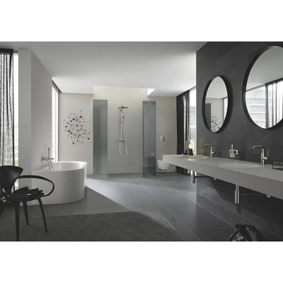 Umyvadlová baterie velikosti M GROHE Essence New, s tažnou tyčí, supersteel, lesklá - A Umyvadlová baterie velikosti M GROHE Essence New, s tažnou tyčí, supersteel, lesklá - A