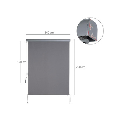 Markýza 830-235GY, vertikální, ochrana proti větru, 140 x 200 cm - A Markýza 830-235GY, vertikální, ochrana proti větru, 140 x 200 cm - A