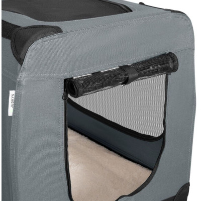 Skládací přepravní box pro psy Lassie M, 42 x 60 x 44 cm, šedý - A Skládací přepravní box pro psy Lassie M, 42 x 60 x 44 cm, šedý - A