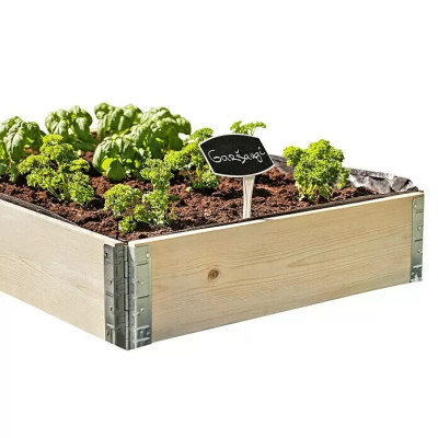 Rám z palet s okrajem vyvýšeného záhonu, set 2 ks, 120 x 80 x 20 cm, dřevo, přírodní - A Rám z palet s okrajem vyvýšeného záhonu, set 2 ks, 120 x 80 x 20 cm, dřevo, přírodní - A