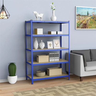 Vysoce odolné regály 610821 blue, 180 x 120 x 60 cm, skladovací regály, 5 polic, modré - B