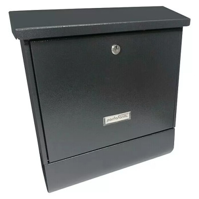 Nástěnná poštovní schránka PF 77, 11,5 x 38 x 42,5 cm, antracitová, ocel, přihrádka na noviny - A Nástěnná poštovní schránka PF 77, 11,5 x 38 x 42,5 cm, antracitová, ocel, přihrádka na noviny - A