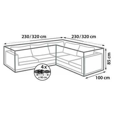Ochranný kryt na zahradní sadu nábytku Premium, 320 × 100 × 85 cm - B Ochranný kryt na zahradní sadu nábytku Premium, 320 × 100 × 85 cm - B