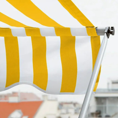 Markýza s upínacími svorkami, žlutá/bílá, šířka: 3 m, přesah: 1,3 m - B Markýza s upínacími svorkami, žlutá/bílá, šířka: 3 m, přesah: 1,3 m - B
