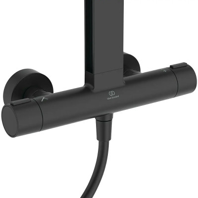 Horní sprchová sada Alu+, černá, průměr sprchové hlavice: 26 cm - N