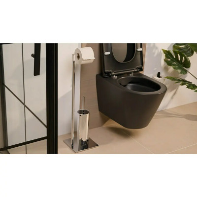 Sada příslušenství na toaletu Ilayda, výška: 71 cm, chrom - A Sada příslušenství na toaletu Ilayda, výška: 71 cm, chrom - A