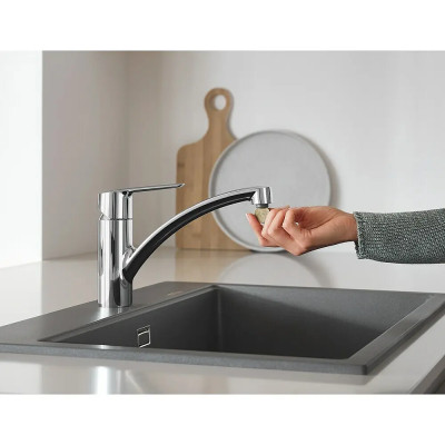 Kuchyňská baterie GROHE QuickFix Start, výška: 23 cm, chrom, lesklý povrch, rozsah otáčení: 140 ° - A