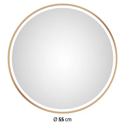 Zrcadlo s osvětlením DSK Desire, průměr: 55 cm, měď, světelný zdroj - A