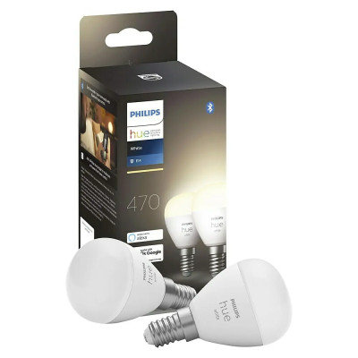 Sada chytrých LED žárovek PHILIPS Hue, kapkovitý tvar, E14, matná - A Sada chytrých LED žárovek PHILIPS Hue, kapkovitý tvar, E14, matná - A