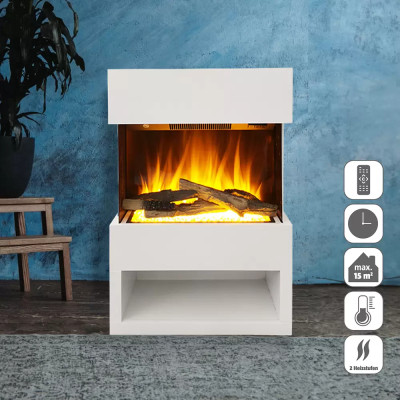 Elektrický krb Malmö, bílá, 1 500 W, 25,1 x 55,6 x 76 cm - B Elektrický krb Malmö, bílá, 1 500 W, 25,1 x 55,6 x 76 cm - B