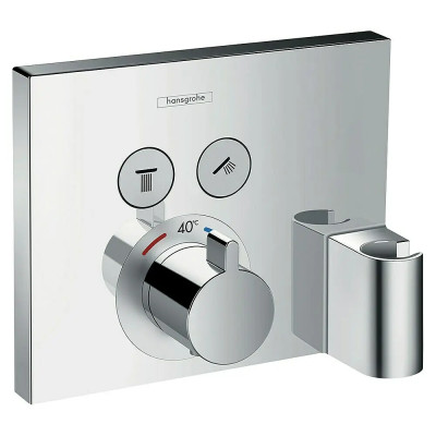 Podomítková termostatická baterie ShowerSelect s Fixfit a jednotkou Porter, chrom, lesklá - A Podomítková termostatická baterie ShowerSelect s Fixfit a jednotkou Porter, chrom, lesklá - A