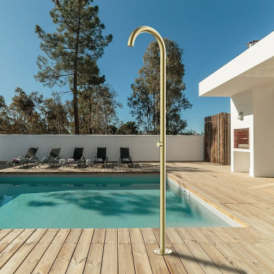 Zahradní sprcha Pool, výška: 232 cm, nerezová ocel, zlatá - A Zahradní sprcha Pool, výška: 232 cm, nerezová ocel, zlatá - A