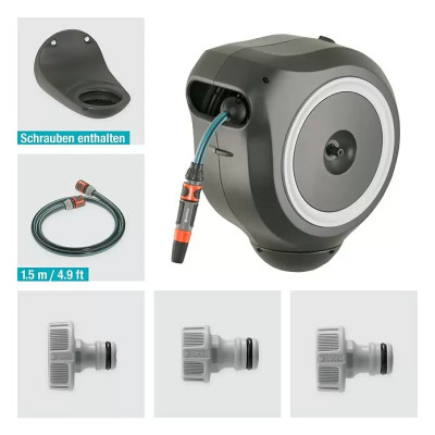 Nástěnný box na hadici GARDENA RollUp M, délka hadice: 20 m - A