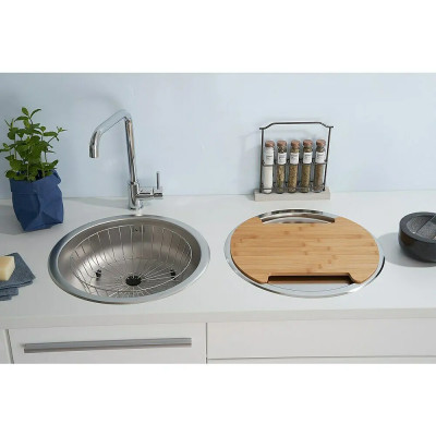 Sada příslušenství ke dřezu, průměr: 450 mm, nerezová ocel - N