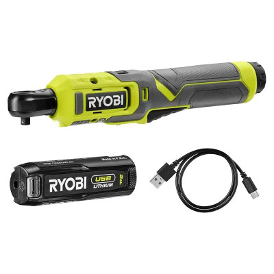 Aku ráčnový šroubovák RYOBI 4V USB RR14W4-120G, 4 V, 1 baterie - A Aku ráčnový šroubovák RYOBI 4V USB RR14W4-120G, 4 V, 1 baterie - A
