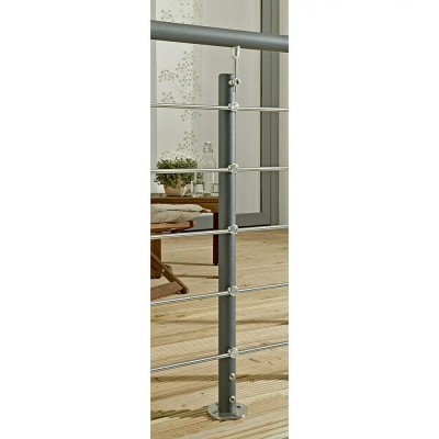 Sada zábradlí TREBA Frewa AG6, hliník, antracit, nerezová ocel, délka: 150 cm - N Sada zábradlí TREBA Frewa AG6, hliník, antracit, nerezová ocel, délka: 150 cm - N