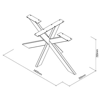 Noha stolu Spider, 1 400 x 700 x 720 mm, černá - B Noha stolu Spider, 1 400 x 700 x 720 mm, černá - B