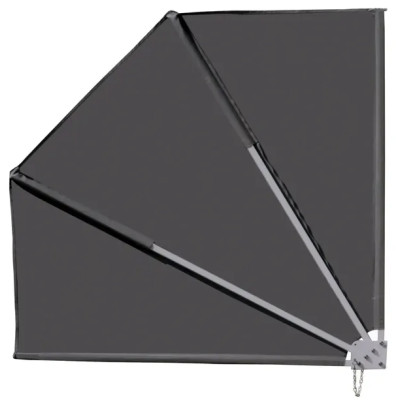 Balkonový vějíř/markýza, antracit, 140 × 140 cm - A Balkonový vějíř/markýza, antracit, 140 × 140 cm - A