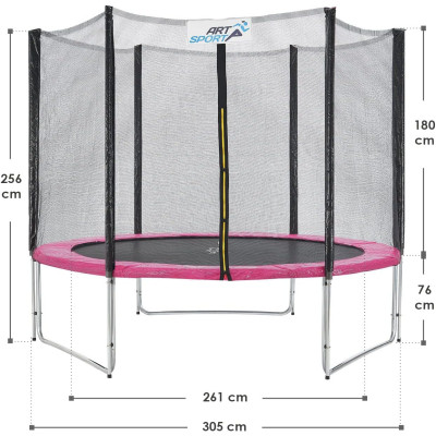 Venkovní trampolína 51366, Ø 244/305 cm, se sítí, krytem okraje, žebříkem a tyčemi - A Venkovní trampolína 51366, Ø 244/305 cm, se sítí, krytem okraje, žebříkem a tyčemi - A