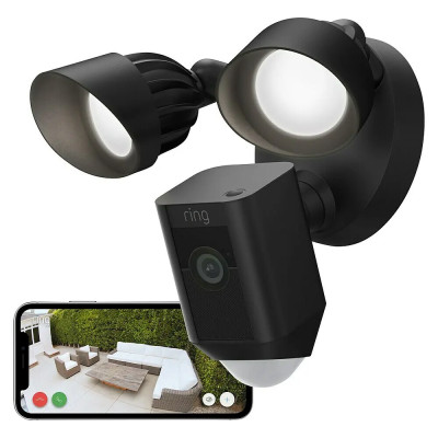 Kabelový reflektor RING Floodlight Cam Wired Plus, 1 920 x 1 080 pixelů (Full HD), černá - B